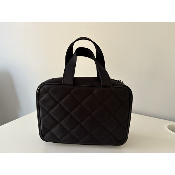 Mary Kay 3pc Quilted Makeup Black Travel Bag Removable Mesh Bag Zippered Set - Picture 1 of 12